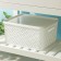 Storage basket with a “braid” lid, 35 × 29 × 17.5 cm, white color