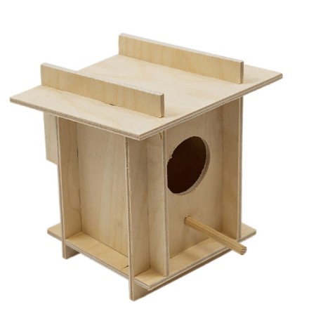 Birdland for birds in a cage, plywood, small, 12 x 12 x 14 cm