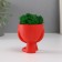 Kashpo concrete mini "Mr. Green" Ivazaru with Moss red 5.5x6.5x6.5 cm (moss green stabil)