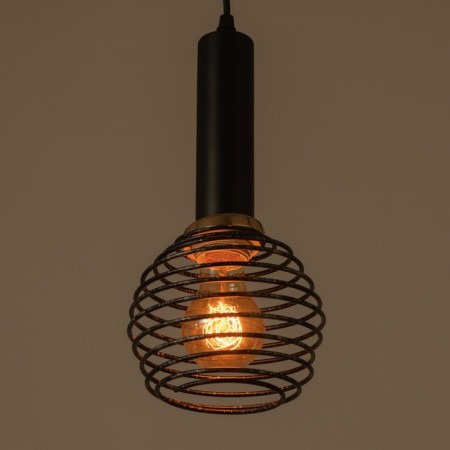 Bayerlux lamp "Berto" E27 40W Black-Honey 14x14x30-130 cm-3