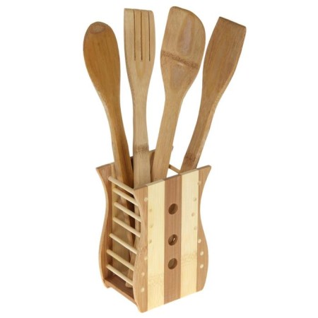 A set of kitchen utensils "Bamboo", 4 items, on a stand-5