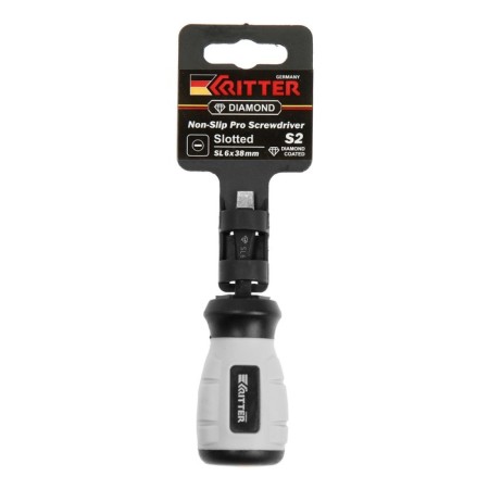 Screwdriver Ritter Diamond HT20126038, with a magnet, steel S2, 2K handle, SL6 x 38 mm-1