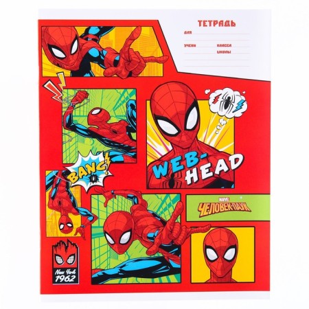 Notebook in the line of 18 sheets, 4 types of mix, cover coated paper, spider-man-7