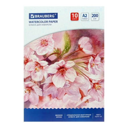 A2, 400 x 590 mm watercolor folder, 10 sheets, block 200 g/m2 paper according to GOST 7277-77