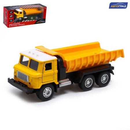Metal truck "dump truck", inertial, yellow color