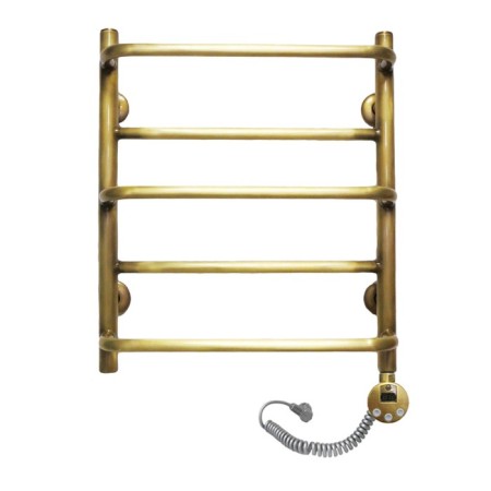 Domoterm electric heated towel rail "Orpheus", 500 x 700 mm, 5 crossbars, right, bronze
