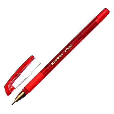 Ballpoint handle Berlingo XGold, red rod, node-bela 0.7 mm-3