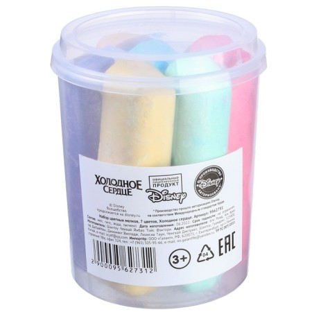 Set of colored crayons cold heart, 7 colors-7