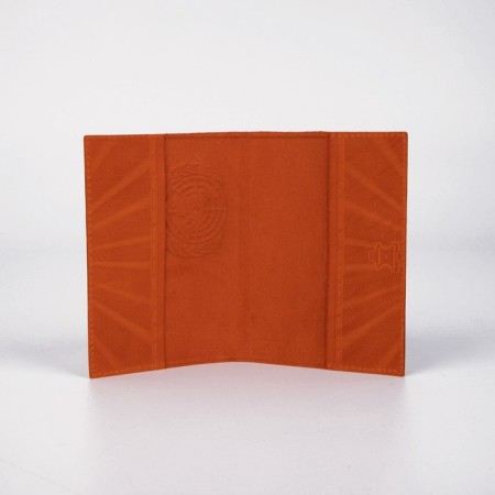 Passport cover, embossing, Latin letters, redhead color-2
