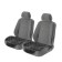 Caps on seats, velor, black, set 3 pcs