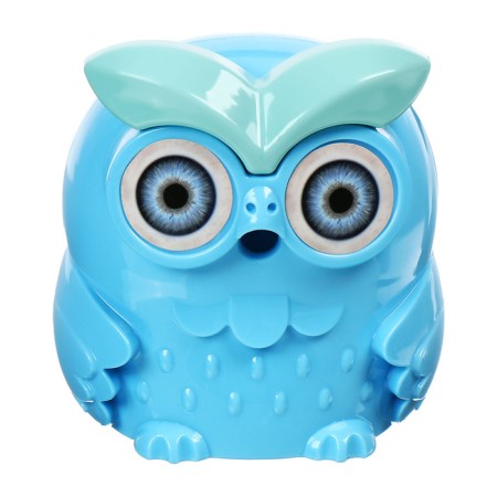 Mechanical sharpener with the container owl blue-2