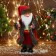 Santa Claus "In a suit with patterned sleeves" moves, with a backlight, 40 cm, red