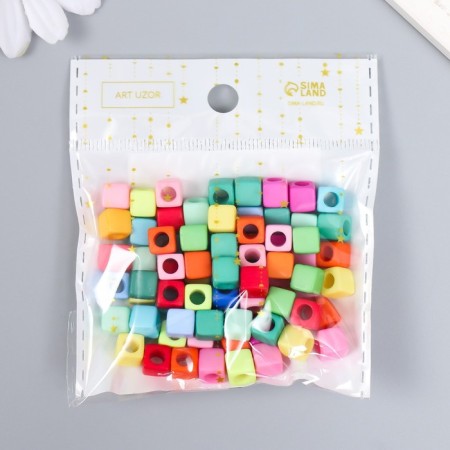 Beads for creativity plastic "Multi -colored cube" set of 20 g 0.7x0.7 cm-4
