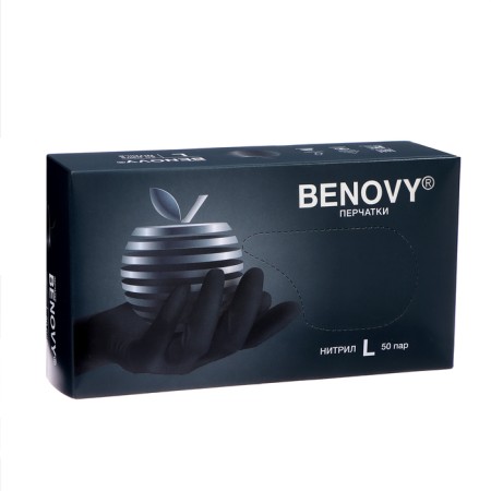 Benovy gloves nitrilic black 3 g l 50 pairs/un-1