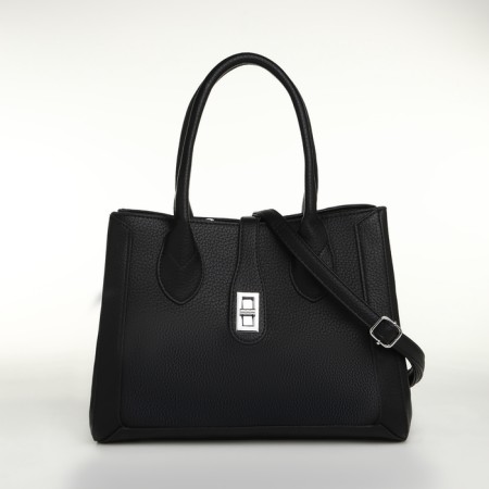 Women's bag with lightning, textura, average size, black color