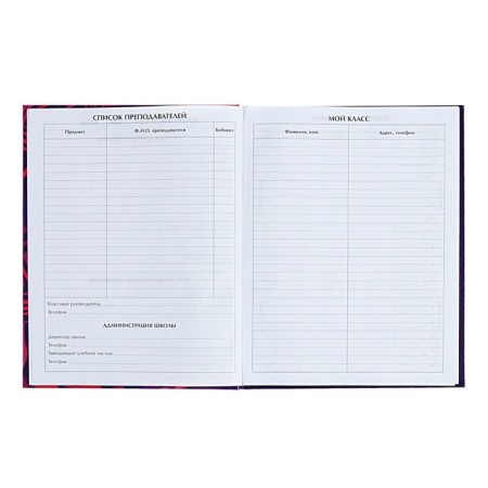 Diary for grades 5-11 "Tropical Web", hard cover, glossy lamination, 48 sheets-4