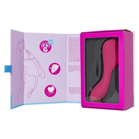 Vacuum-wave contactless stimulator of the Satiffyer Curvy Trinity 3 clitoris, silicone, red color-2
