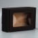 Box a gift team with a window, packaging, “black” 24x8x16 cm