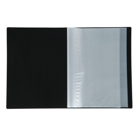 Folder with 20 A4 inserts, 500 μm, calligrata, texture "sand", black-1