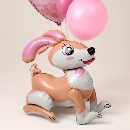 A set of balls "Bunny and heart", latex, foil set 10 pcs.-3