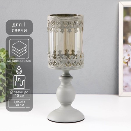 Summary Metal for 1 candle d = 10 cm "Siggerd" gray 11x11x30 cm