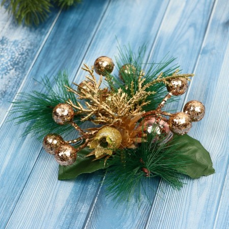 Jewelry jewelry "spruce composition" (set 2 pcs) gold berries, 9x9 cm-1