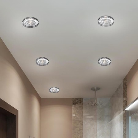 Built -in lamp Novotech, 50 W, Gx5.3, 12 V, 60x60 mm, d = 60 mm, color chromium-3