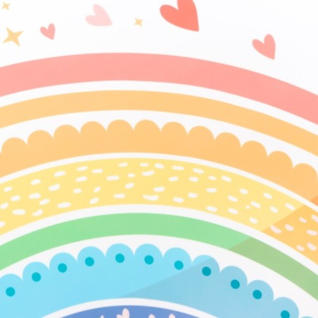 Sticker Plastic Interior color "Multi -colored rainbow with a bird" 30x60 cm-3