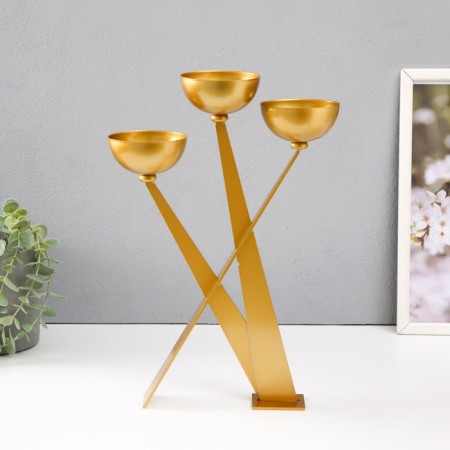 Summary Metal for 3 candles d = 8 cm "Nicole" 23x8x33.5 cm-1