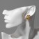Earrings "Wings" angel, white color in black gold