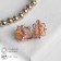 Earrings with rhinestones "Edel" oval in a flower, color pink gold