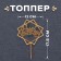 Topper "Happy Birthday", with rhinestones, gold color