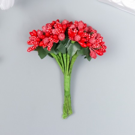 Flowers for decorating "inflorescence" red 1 bouquet = 12 colors 8.5 cm