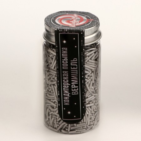 Confectionery sprinkling "vermichel", silver, 50 g-1