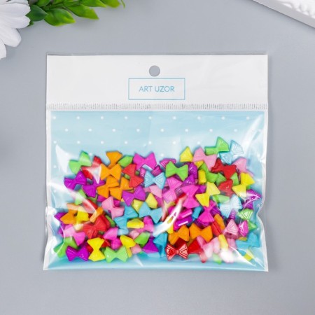 Beads for creativity plastic "Bright bows" set of 120 pcs 0.2x1x0.7 cm-4