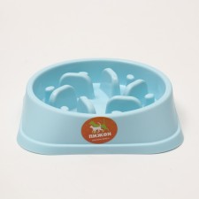 Limit feeding bowl, from overeating, 20 x 20 x 4.5 cm, blue
