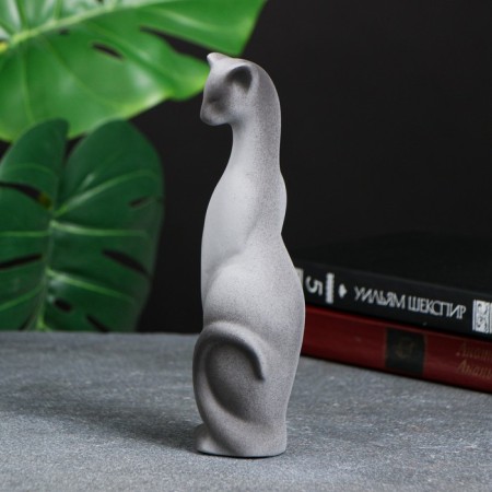 Figure "Cat Bagira Tilted" gray/black 4x5x20cm-4