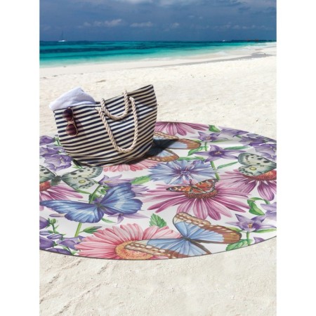 Pareo and beach rug "Life in the field", d = 150 cm-2