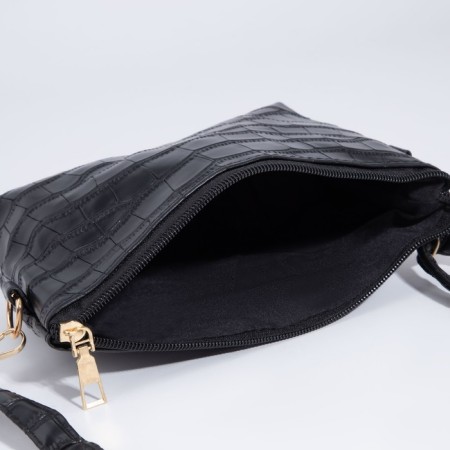 Bag Cross-Bodi with a zipper, black color-6