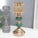 Summary Metal for 1 candle "Malachite stones" gold 30x11.5x11.5 cm