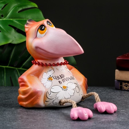 The piggy bank "Crow - Miracle in feathers" yellow, 20cm-5