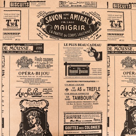 Package paper, "newspaper", craft, brown, 0.72 x 10 m-3