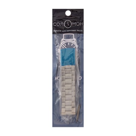 Solomon watch strap, 22 mm, metal, silver-2