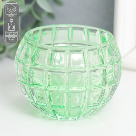 Glass "Bogok" D-4.5 cm green 7.5x7.5x6 cm