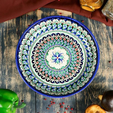 Largan Rishtan ceramics "Patterns", 25 cm, blue-4