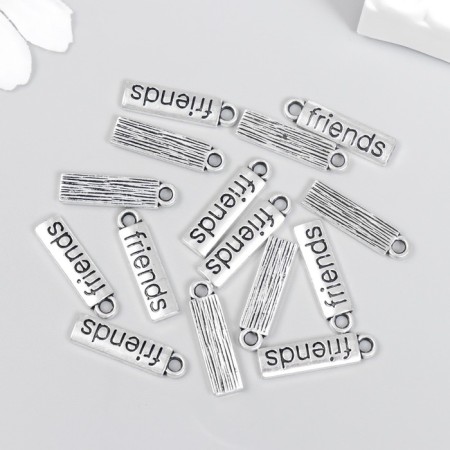 Decor for creativity Metal "Inscription - Friends" silver 2x0.5 cm-2