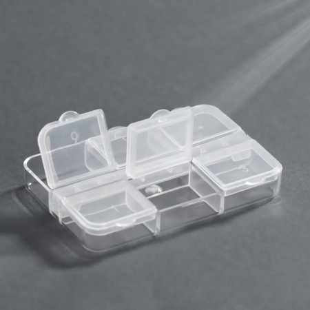 Organizer for decor, 6 cells, 5.3 × 7.5 × 1.3 cm, the color is transparent-1