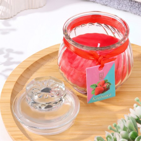 Aromatic “pot” candle 9x7.5cm, strawberries-1