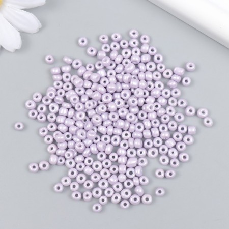 Glass beads 6/0 "delicate lilac" Makarun, gloss 450 gr-1