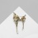 Brooch "Butterfly" foil wings, pink color in gold